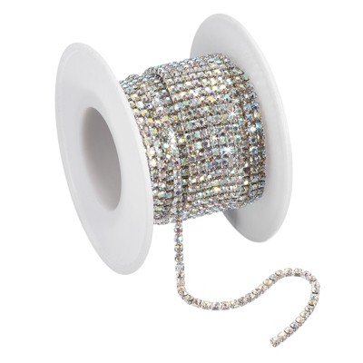 Unique Bargains DIY Bag Clothing Decoration Crystal Rhinestone Sew on Close Claw Chain Trim
