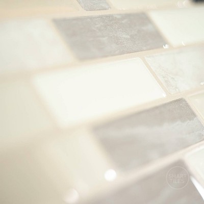 Beige and Gray Vinyl Peel and Stick Mosaic Tile