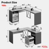 Bestier 55 Inch Office L-Shaped Desk with Reversible File Drawer - 4 of 4