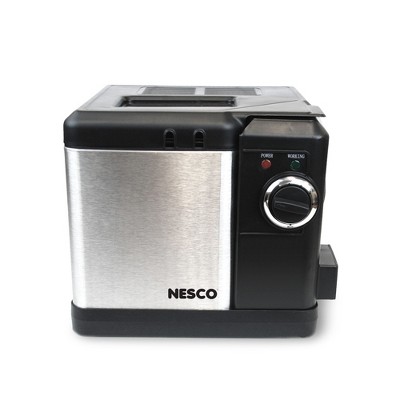 Nesco DF-25 2.5 Liter Capacity 1600 Watt Stainless Steel Home Kitchen Food Chicken Small Deep Fat Fryer, Silver