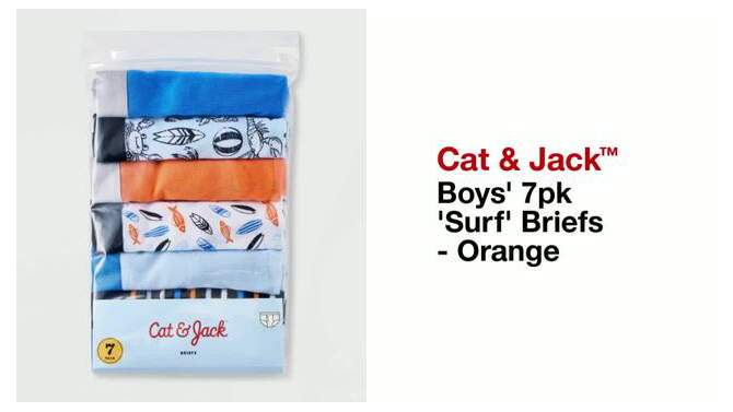 Boys&#39; 7pk &#39;Surf&#39; Briefs - Cat &#38; Jack&#8482; Orange, 2 of 5, play video