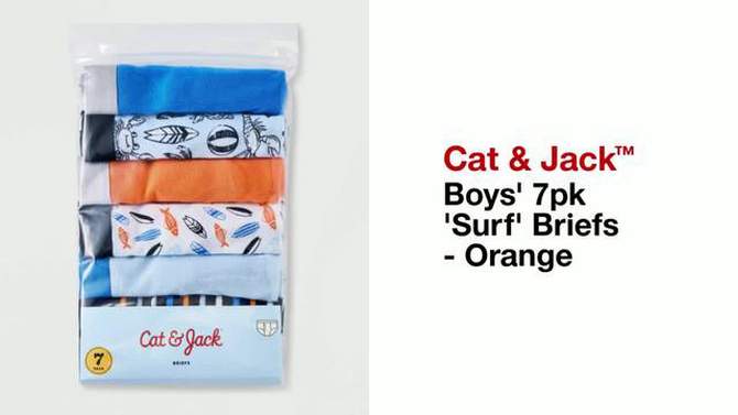 Boys&#39; 7pk &#39;Surf&#39; Briefs - Cat &#38; Jack&#8482; Orange, 2 of 5, play video