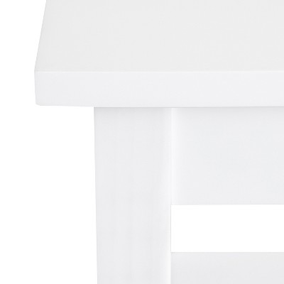Lillian White Wood End Table with Shelf