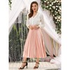 INSPIRE CHIC Women's Party Elastic Waist Metallic Shiny Accordion Pleated Midi Skirt - 2 of 4