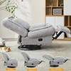 360° Swivel Rocking Glider Armless Manual Recliner with Adjustable Backrest and Footrest, Corduroy Upholstery, Pillows Included - 3 of 4