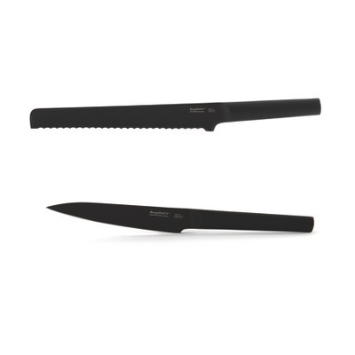 BergHOFF Ron 2Pc Cutlery Set Bread & Utility Knife, Black