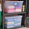 Sterilite 66qt ClearView Latch Box Clear with Purple Latches: Plastic Storage Container, Lidded & Stackable, 66 Quart - 2 of 4
