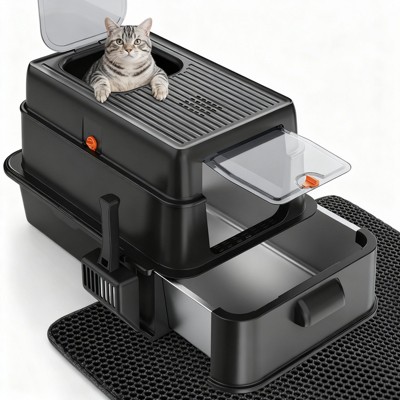 JOEJOY Cat Litter Box with Drawer, 46L Enclosed Potty with Carbon Filter, Triple Filtration System, Leak-Proof Design for Indoor Cats