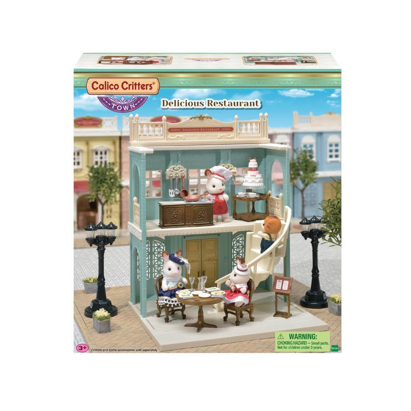 Calico Critters Town Series Delicious Restaurant, Fashion Dollhouse Playset with Furniture and Accessories, 6 of 9