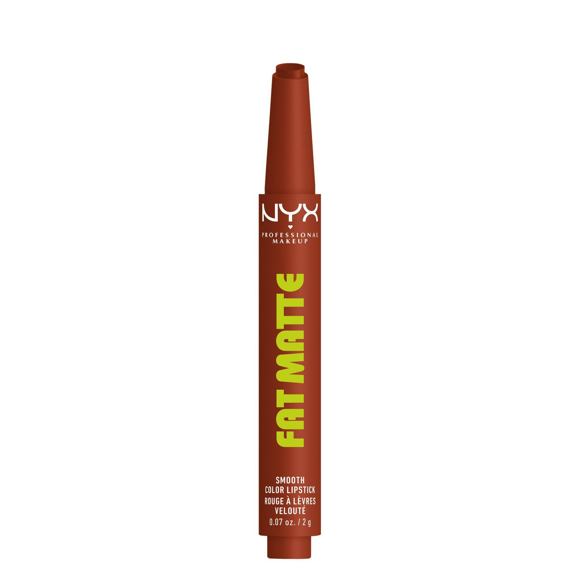 NYX Professional Makeup Fat Matte Lipstick, Pigmented Non-Drying Smooth Matte Lip Crayon - 0.07oz