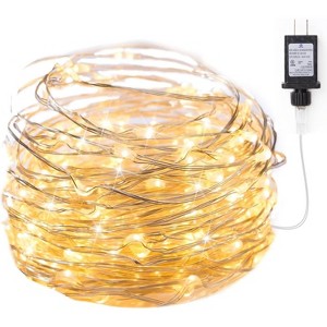 FAAYFIAN 33 ft 100-LED Plug-In Fairy String Lights, Warm White Silver Wire Indoor Christmas Starry Lights - 1 of 4