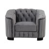 Velvet Upholstered Accent Sofa with Thick Removable Seat Cushion - 3 of 4