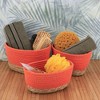 Evideco French Home Goods Set of 3 Stackable Cotton and Seagrass Baskets - Perfect for Home Organization and Stylish Storage - 2 of 4