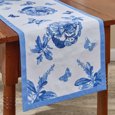 Patricia Heaton Home Blue Florals And Flitters Embroidered Napkin Set :  Target