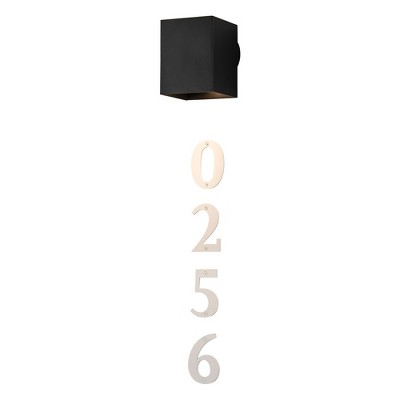 C Cattleya Black Dusk to Dawn Outdoor Wall Light with Optional Door Numbers and Bulb Included