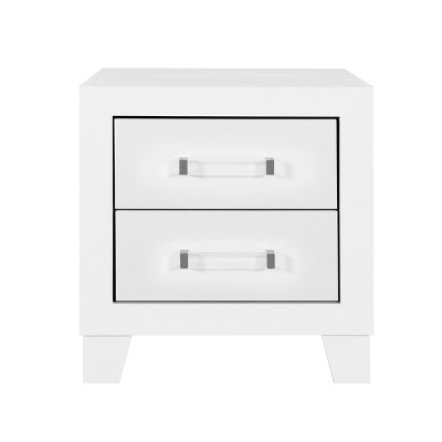 NicBex 2 Drawer Dresser for Bedroom,Modern Chest of Drawers with Acrylic Handles for Living Room,Entryway,White