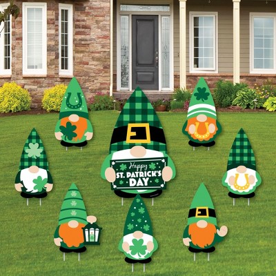 Big Dot Of Happiness Irish Gnomes - Lawn Decorations - Outdoor St.  Patrick's Day Party Yard Decorations - 10 Piece : Target