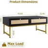 Coffee Table with Hidden Compartment and Storage Shelf, 45.66 Inch Coffee Table with Rattan Woven Door Panel , Suitable for Living Room, Apartment - 2 of 4