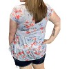 Women's Floral Ruffle Tee - White Birch - 2 of 2