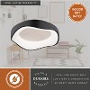 VAXCEL Bowen 1-Light 16.5 in. Wide Textured Black Modern Round Flush Mount Lighting Fixture, White Frosted Shade, LED with Selectable Color - 4 of 4