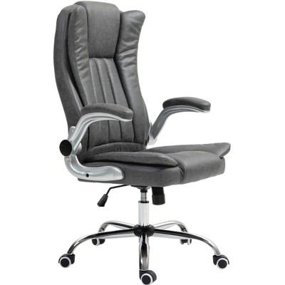 TopComfy Accent Chairs Desk Chair Executive Office Chair with Padded Arms Adjustable Height and Tilt Function for Office, Gray, 26.4"*26"*46.5"