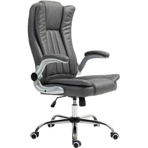 TopComfy Accent Chairs Desk Chair Executive Office Chair with Padded Arms Adjustable Height and Tilt Function for Office, Gray, 26.4"*26"*46.5" - 1 of 4