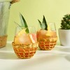 Twine Island Wine Glasses, Stemless Glassware with Seagrass Wrap Cover for Drinks or Water, Dishwasher Safe, 16 Oz, Set of 2, Beige - 3 of 4