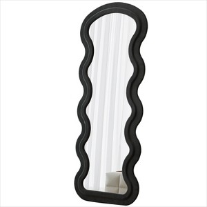 KWPZQEB 63" Full Length Mirror, Flannel Wave Floor Mirror, Leaning Against Wall, Corner Floor Mirror for Bedroom, Dressing Room - 1 of 4