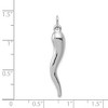 Black Bow Jewelry 14k White Gold Italian Horn Pendant, 5 x 33mm - 4 of 4