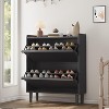 2-Drawer Wooden Shoe Cabinet with Adjustable Shelf, Freestanding Flip Drawer Organizer, Hidden Shoe Storage for Entryway, Hallway & Living Room - 4 of 4