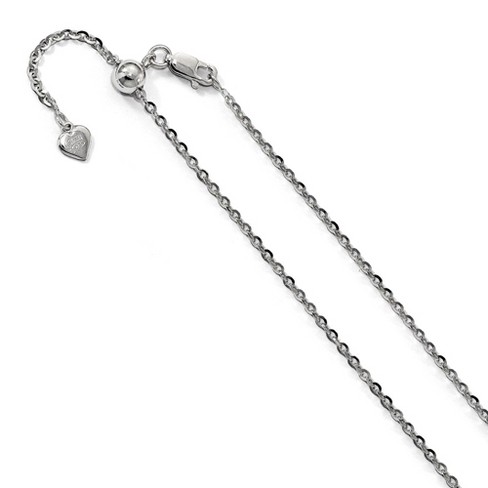 Black Bow Jewelry 2mm Sterling Silver Adjustable Solid Cable Chain Necklace - image 1 of 4