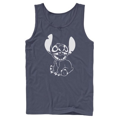 Mens Lilo & Stitch Negative Black and White Tank Top