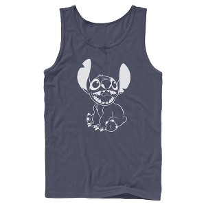 Mens Lilo & Stitch Negative Black and White Tank Top - 1 of 4