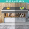 Karl Home | 13 ft. x 8 ft. Gray Polyester Cover Retractable Patio Awning - 3 of 4
