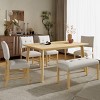 6 Piece Dining Room Table Set with Upholstered Chairs and Bench,Rustic Farmhouse Rectangular Table-The Pop Home - 2 of 4