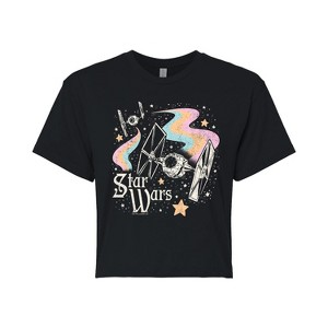 Women's - Star Wars - Fem Celestial Ships Cropped Graphic T-Shirt - 1 of 4