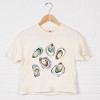 Simply Sage Market Oysters Watercolor Boxy Crop Top - 3 of 4