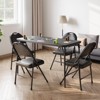 Folding Table 4 Foot with Upholstered PU Leather Tabletop, Heavy Duty Metal Legs, Collapsible Design & Shelf Bracket, No Assembly Required - 2 of 4