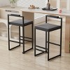 ChicFurnit Dining Chairs 2 PCS High Bar Stools Bar Chairs Metal Frame Dining Chairs for Counter, Kitchen Island, Gray, 16.53"*15.35"*31.69" - 3 of 4