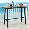 Tangkula Metal Frame Rectangle Dining Table Accommodates 4-6 People w/ Foot Pedal - 2 of 4