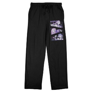 KPop Demon Hunters Rumi Mira & Zoey Character Panels Adult Black Sleep Pajama Pants - 1 of 4