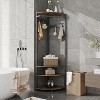 Corner Coat Stand, Metal Corner Coat Rack with 6 Double Hooks/Storage Shelf/Shoe Rack,Space-Saving, Industrial Design for Hallway, Living Room,Office - 4 of 4