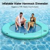 8 ft Inflatable Water Hammock, Floating Dock for Family and Friends, Sunbathing Pool Lounger, Inflatable Float Ring for Summer Parties (Green+Blue) - 4 of 4
