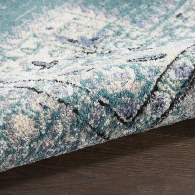 Elysian Bliss Floral Grey Synthetic 26" Non-Slip Area Rug