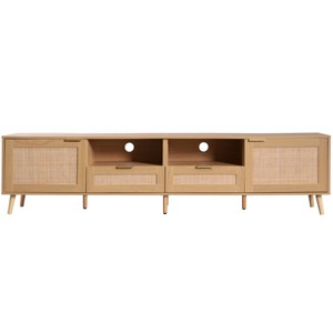 ChicFurnit TV Stands and Consoles Entertainment Center with Storage Cabinets and Open Shelf Media Console for Living Room, Beige, 78.74"*14.6"*18.9" - 1 of 4
