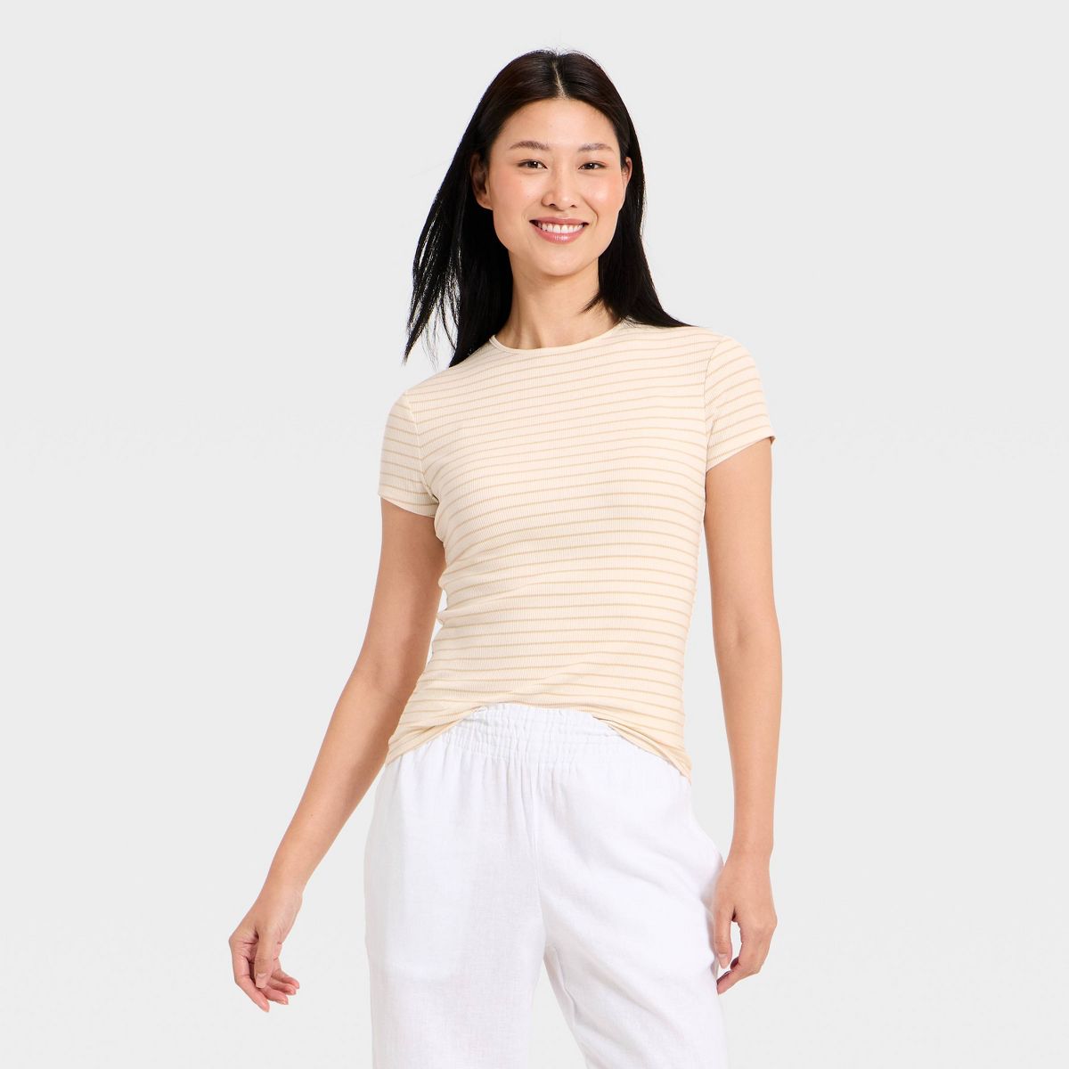 Women's Short Sleeve Ribbed T-Shirt - A New Day™
