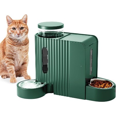 Automatic Gravity Pet Feeder and Water Dispenser Set, Stainless Steel Bowls for Dogs, Cats