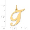 Black Bow Jewelry 14k Yellow Gold, Ella Collection, LG Fancy Script Initial Pendant A-W - 3 of 4