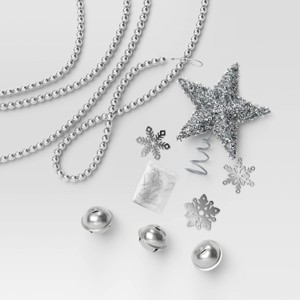 12pc Metal Christmas Tree Trim Set Silver - Wondershop™ - 1 of 4