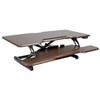 Mount-It! Electric Adjustable Stand Up Desk Converter | 38 in. Wide Tabletop Motorized Standing Desk Riser w/ Keyboard Tray Fits Monitors | Walnut - 3 of 4